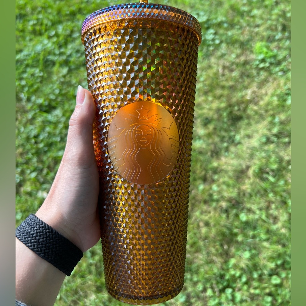 Limited edition Starbucks 50th anniversary Gold honeycomb studded tumbler!